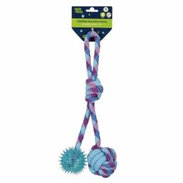 Gadżet Trik Roll Zabawka dla psa Szarpak 34 cm z piłką 2 stronny niebieski (560703)