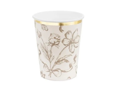 Kubek jednorazowy Partydeco Kwiaty papier 220ml (KPP100-EU1)