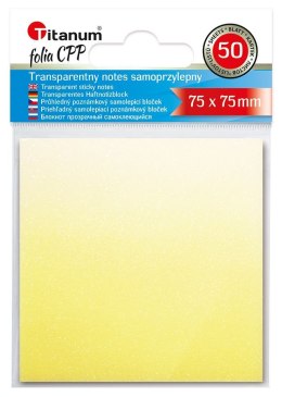 Notes samoprzylepny (karteczki) Titanum transparentne, z polipropylenu 75x75 50k [mm:] 75x75