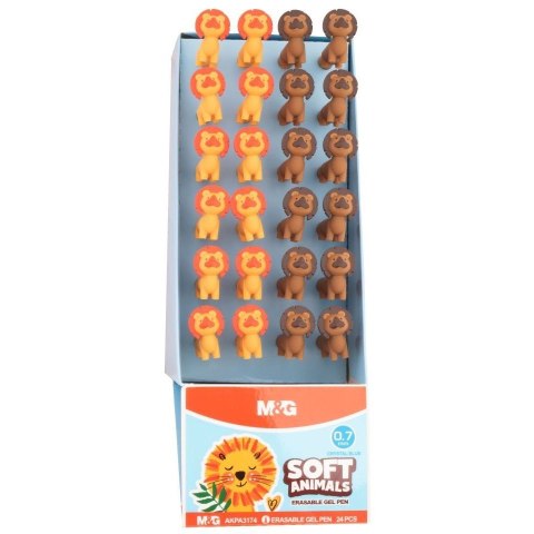 Długopis wymazywalny Soft Animals Lew wkład niebieski 0,7mm Mg (MG AKPA3174)