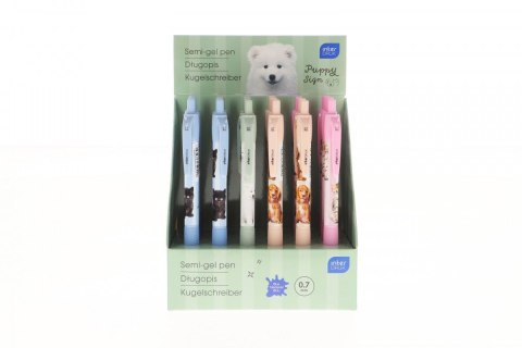 Długopis żelowy Interdruk PUPPY SIGN zgripem niebieski 0,7mm (żelowy)
