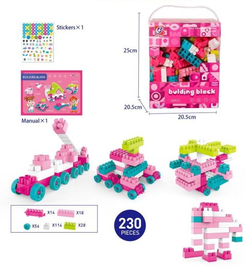 Klocki konstrukcyjne Lean różowe 230 el. (23507) Klocki konstrukcyjne Lean różowe 230 el. (23507)