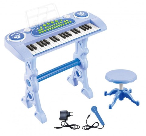 Pianino Lean elektryczne z krzesełkiem niebieskie (23405)