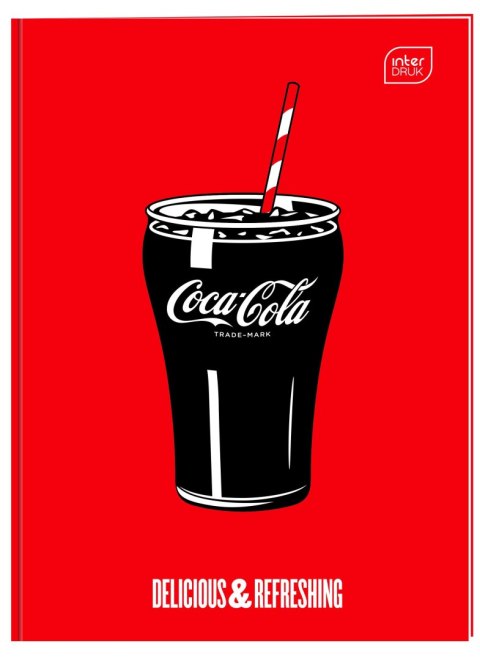 Zeszyt Interdruk COCA COLA MAT+UV A5 32k. 70g trzy linie Zeszyt Interdruk COCA COLA MAT+UV A5 32k. 70g trzy linie