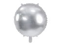 Balon foliowy Partydeco okrągły Pastylka srebrny 31cal (FB178-018)