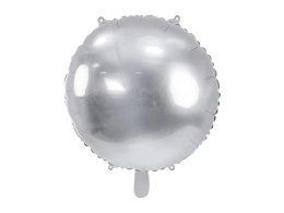 Balon foliowy Partydeco okrągły Pastylka srebrny 31cal (FB178-018)