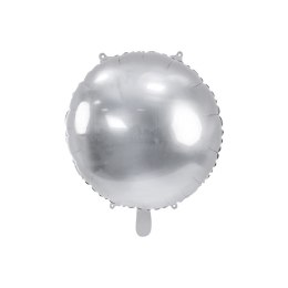 Balon foliowy Partydeco okrągły Pastylka srebrny 31cal (FB178-018)