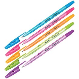Długopis Tribase Neon kulkowy niebieski 0,7mm Berlingo (265896)