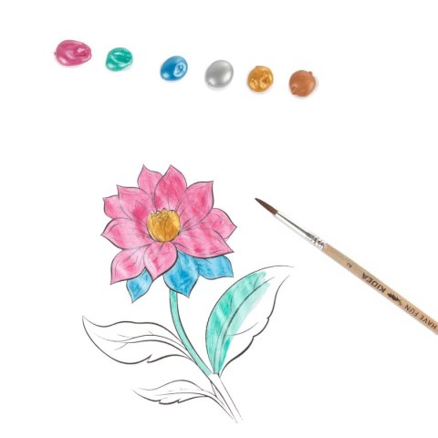 Farby akwarelowe metaliczne 12ml 12 kolor. Kidea (FAAM12KA)