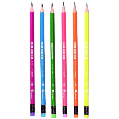 Ołówek z gumką trójkątny neon Titanum (T-OŁ-NEON6) Ołówek z gumką trójkątny neon Titanum (T-OŁ-NEON6)