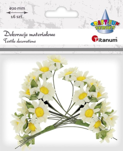 Ozdoba papierowa Titanum Craft-Fun Series Materiałowe rumianki na druciku (18YX-62/2) Ozdoba papierowa Titanum Craft-Fun Series Materiałowe rumianki na druciku (18YX-62/2)