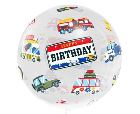 Balon foliowy Aqua - kryształowy, Happy Birthday (pojazdy) 20cal Godan (KR-20HP) Balon foliowy Aqua - kryształowy, Happy Birthday (pojazdy) 20cal Godan (KR-20HP)