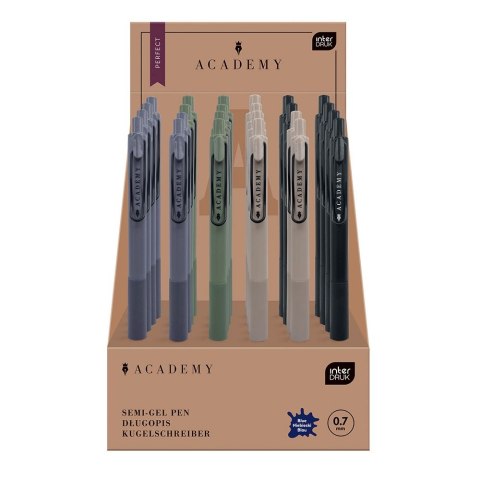 Długopis żelowy ACADEMY PERFECT z gripem wkład niebieski 0,7mm Interdruk (żelowy)