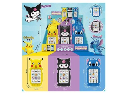 Telefon zabawkowy zwierzak 3 kolory światło i dźwięk 14cm Bigtoys (BTEL8466) Telefon zabawkowy zwierzak 3 kolory światło i dźwięk 14cm Bigtoys (BTEL8466)