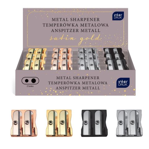 Temperówka Satin Gold podwójna mix metal Interdruk Temperówka Satin Gold podwójna mix metal Interdruk