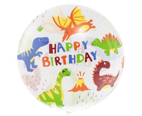 Balon foliowy Aqua - kryształowy, Happy Birthday (dinozaury) 20cal Godan (KR-20HD) Balon foliowy Aqua - kryształowy, Happy Birthday (dinozaury) 20cal Godan (KR-20HD)