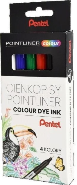 Cienkopis POINTLINER COLOUR mix 0,4mm 4kol. Pentel (S40-ST4PL)