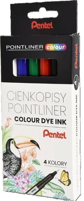 Cienkopis POINTLINER COLOUR mix 0,4mm 4kol. Pentel (S40-ST4PL)