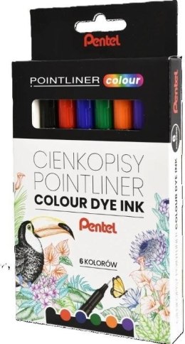 Cienkopis POINTLINER COLOUR mix 0,4mm 6kol. Pentel (S40-ST6PL)