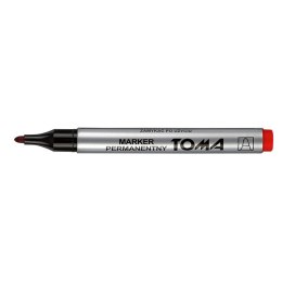 Marker permanentny czerwony czerwony 1,5-3,00mm okrągła końcówka Toma (To-090)