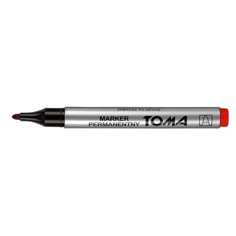 Marker permanentny czerwony czerwony 1,5-3,00mm okrągła końcówka Toma (To-090) Marker permanentny czerwony czerwony 1,5-3,00mm okrągła końcówka Toma (To-090)
