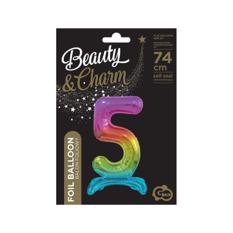 Balon gumowy Godan Beauty&Charm cyfra stojąca tęczowa tęczowy 30cal (BC-AST5) Balon gumowy Godan Beauty&Charm cyfra stojąca tęczowa tęczowy 30cal (BC-AST5)