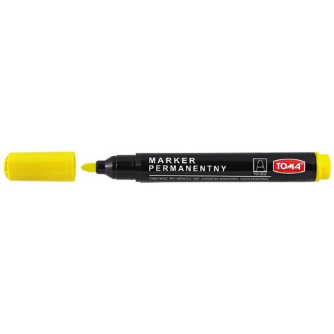 Marker permanentny Toma żółty okrągła końcówka