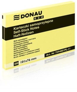 Notes samoprzylepny (karteczki) Donau Eco żółty 100k [mm:] 101x76 (7594001PL-11)