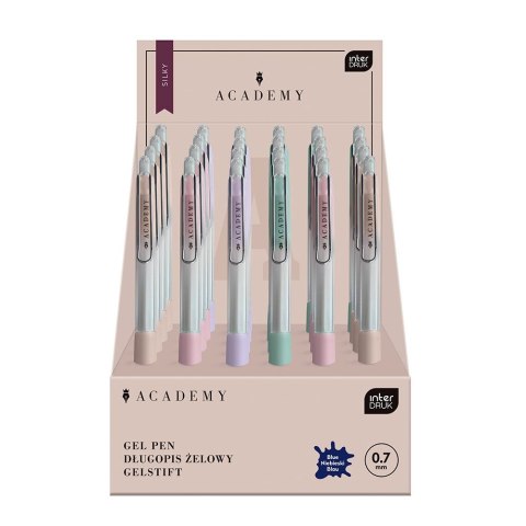 Długopis żelowy PASTEL ACADEMY automatyczny SILKY z gripem niebieski 0,7mm Interdruk (żelowy) Długopis żelowy PASTEL ACADEMY automatyczny SILKY z gripem niebieski 0,7mm Interdruk (żelowy)
