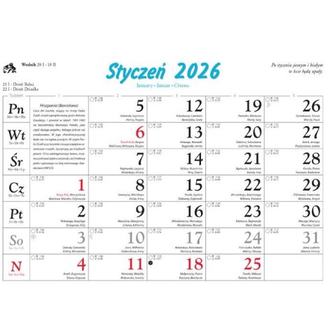 Kalendarz ścienny Piękne krajobrazy rodzinny 2026 280mm x 200mm Lucrum (WL04) Kalendarz ścienny Piękne krajobrazy rodzinny 2026 280mm x 200mm Lucrum (WL04)