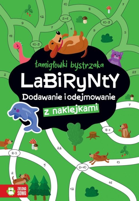 Książeczka edukacyjna Łamigłówki bystrzaka Labirynty. Dodawanie i odejmowanie Zielona Sowa Książeczka edukacyjna Łamigłówki bystrzaka Labirynty. Dodawanie i odejmowanie Zielona Sowa