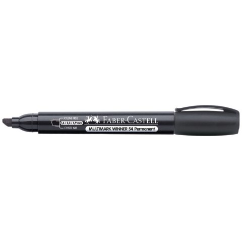 Marker permanentny czarny ścięta końcówka Faber Castell (157999) Marker permanentny czarny ścięta końcówka Faber Castell (157999)