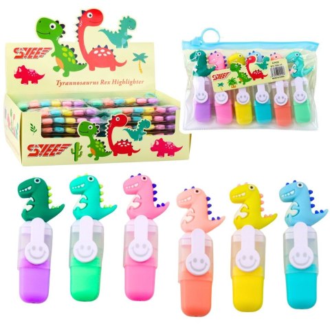 Zakreślacz Zestaw Mini Zakreślacze Z Dinozaurem W Etui Kolorow mix Lean (22408) Zakreślacz Zestaw Mini Zakreślacze Z Dinozaurem W Etui Kolorow mix Lean (22408)