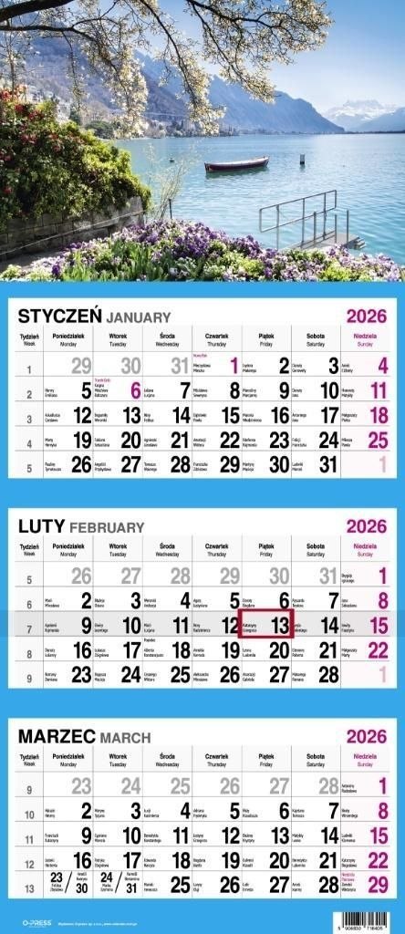 Kalendarz ścienny WIDOK 310mm x 790mm Press Kalendarz ścienny WIDOK 310mm x 790mm Press