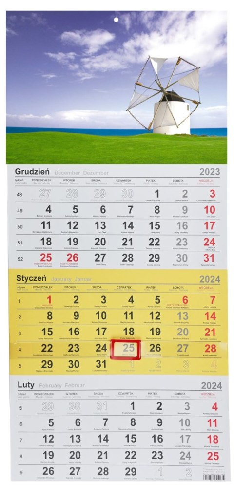 Kalendarz ścienny trójdzielny 288mm x 622mm Michalczyk i Prokop (T-106T-02) Kalendarz ścienny trójdzielny 288mm x 622mm Michalczyk i Prokop (T-106T-02)