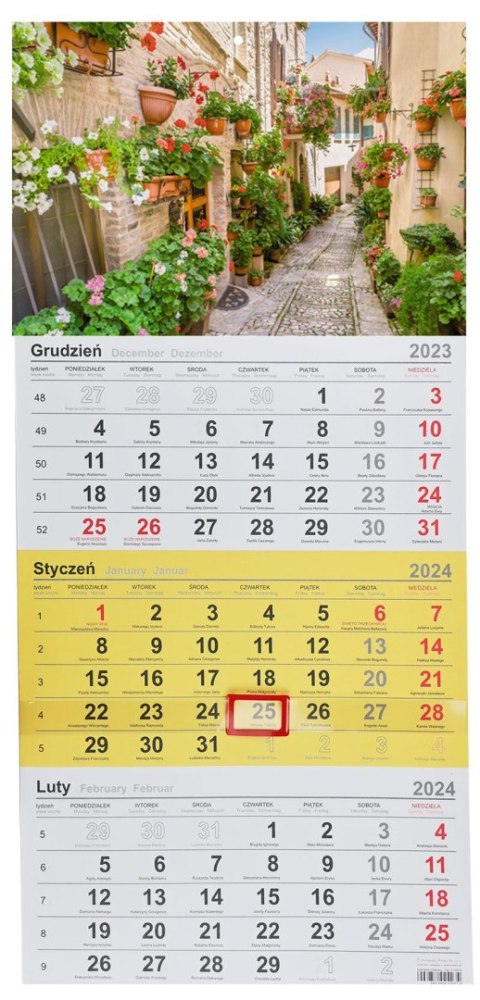 Kalendarz ścienny trójdzielny 288mm x 622mm Michalczyk i Prokop (T-106T-05) Kalendarz ścienny trójdzielny 288mm x 622mm Michalczyk i Prokop (T-106T-05)