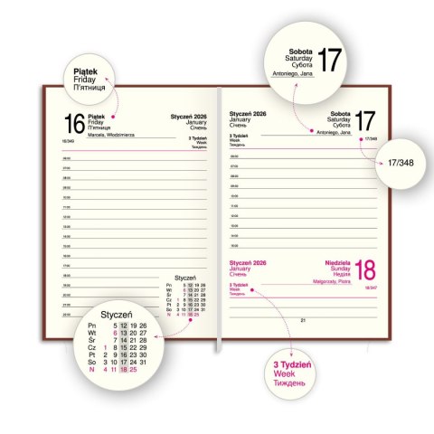 Kalendarz książkowy (terminarz) FIGARO A6 Press (DZIENNY) Kalendarz książkowy (terminarz) FIGARO A6 Press (DZIENNY)