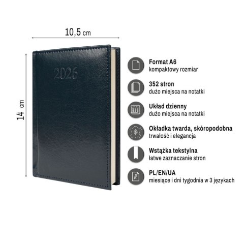 Kalendarz książkowy (terminarz) FIGARO A6 Press (DZIENNY) Kalendarz książkowy (terminarz) FIGARO A6 Press (DZIENNY)