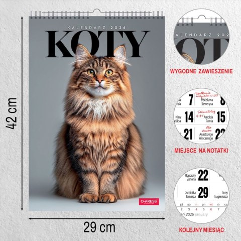 Kalendarz ścienny 16 stron wieloplanszowy A3 Press (KOTY) Kalendarz ścienny 16 stron wieloplanszowy A3 Press (KOTY)