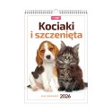 Kalendarz ścienny 16 stron wieloplanszowy A3 Press (kociaki i szczeniaki)