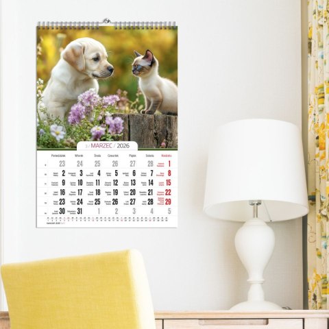 Kalendarz ścienny 16 stron wieloplanszowy A3 Press (kociaki i szczeniaki) Kalendarz ścienny 16 stron wieloplanszowy A3 Press (kociaki i szczeniaki)