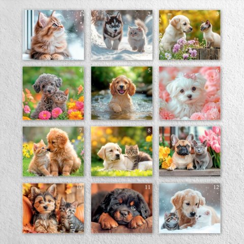 Kalendarz ścienny 16 stron wieloplanszowy A3 Press (kociaki i szczeniaki) Kalendarz ścienny 16 stron wieloplanszowy A3 Press (kociaki i szczeniaki)