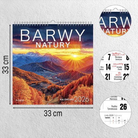 Kalendarz ścienny BARWY NATURY 33x33 330mm x 330mm Press Kalendarz ścienny BARWY NATURY 33x33 330mm x 330mm Press