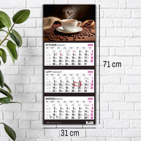 Kalendarz ścienny KAWA 310mm x 790mm Press Kalendarz ścienny KAWA 310mm x 790mm Press