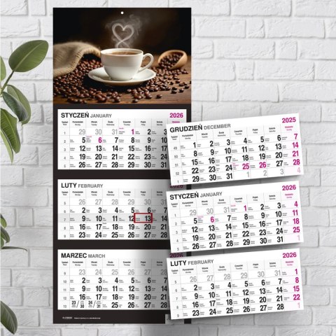 Kalendarz ścienny KAWA 310mm x 790mm Press Kalendarz ścienny KAWA 310mm x 790mm Press