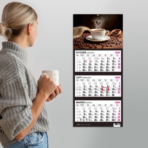 Kalendarz ścienny KAWA 310mm x 790mm Press Kalendarz ścienny KAWA 310mm x 790mm Press