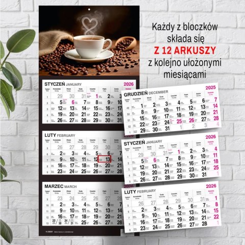 Kalendarz ścienny KAWA 310mm x 790mm Press Kalendarz ścienny KAWA 310mm x 790mm Press