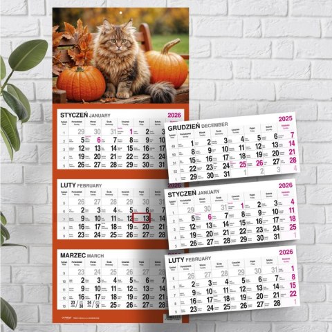 Kalendarz ścienny KOT 310mm x 790mm Press Kalendarz ścienny KOT 310mm x 790mm Press