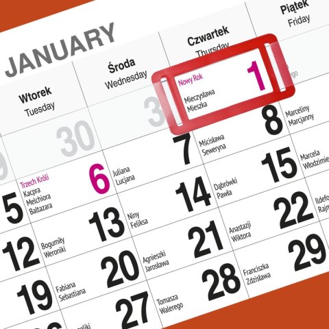 Kalendarz ścienny KOT 310mm x 790mm Press Kalendarz ścienny KOT 310mm x 790mm Press