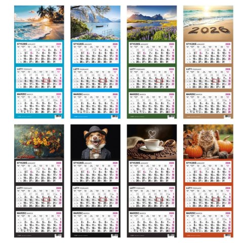 Kalendarz ścienny KOT 310mm x 790mm Press Kalendarz ścienny KOT 310mm x 790mm Press
